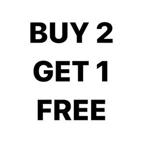 Buy two get one free on all items